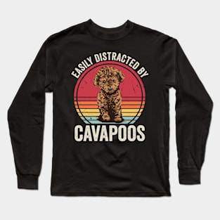 Easily Distracted By Cavapoo Long Sleeve T-Shirt